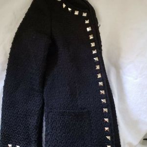 Ling ping Lao's Wool Studed Long Jacket